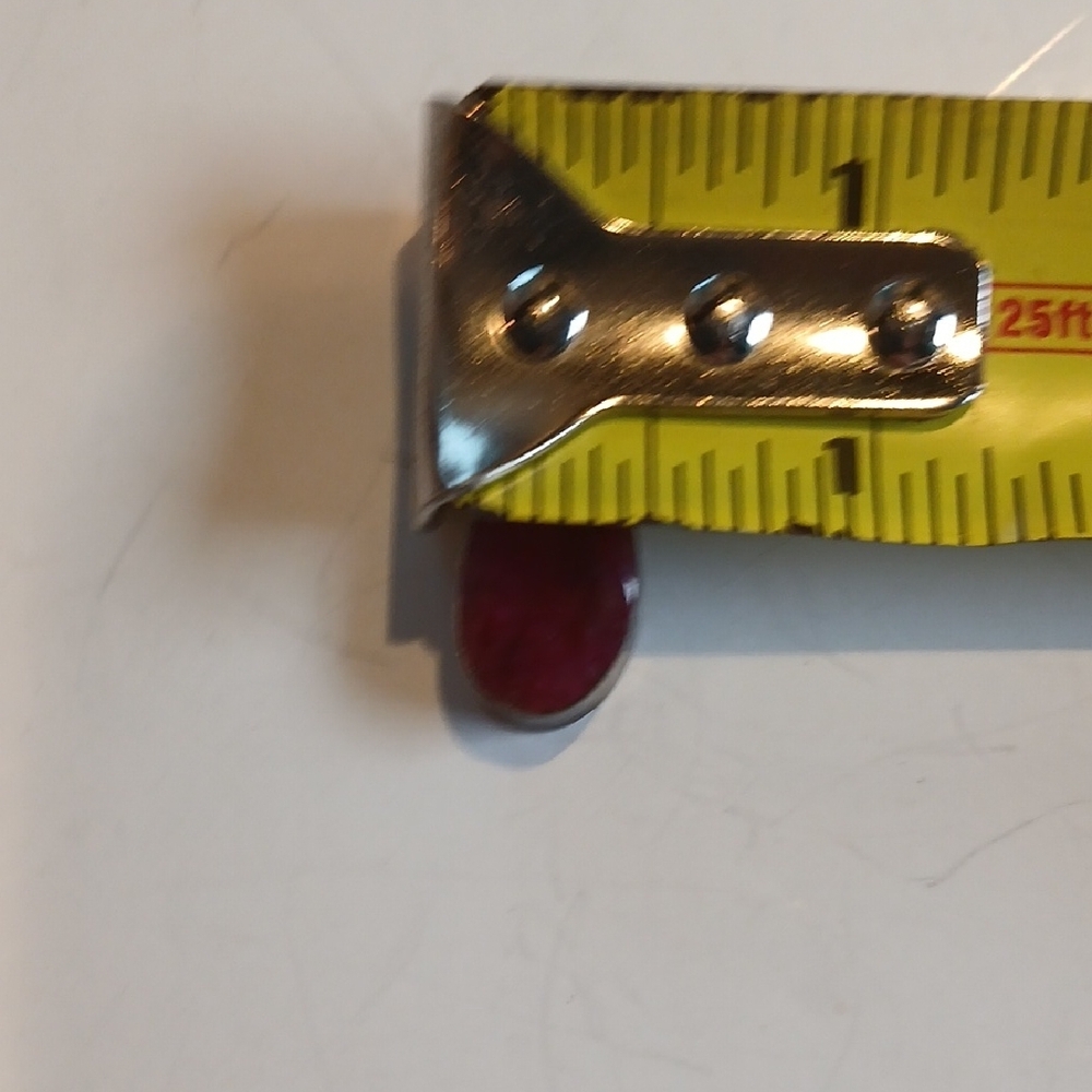 Simple Raw Kashmir Ruby Sterling Silver Pendant R… - image 6